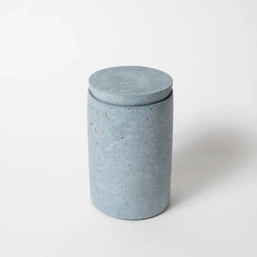 Cotton Swab Holder, Light Blue Terrazzo