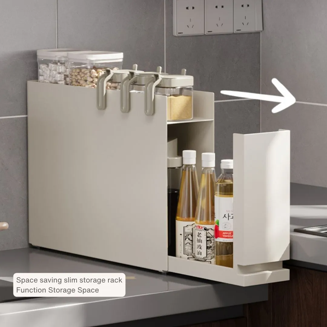 Counter Top Slim Pull-Out Hidden Spice Rack