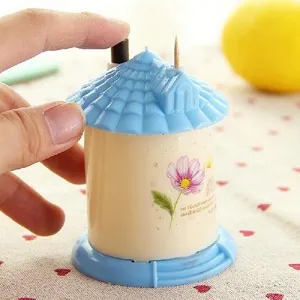 Creative House Shaped Automatic Eco-Friendly Plastic Toothpicks Holder