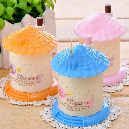 Creative House Shaped Automatic Eco-Friendly Plastic Toothpicks Holder