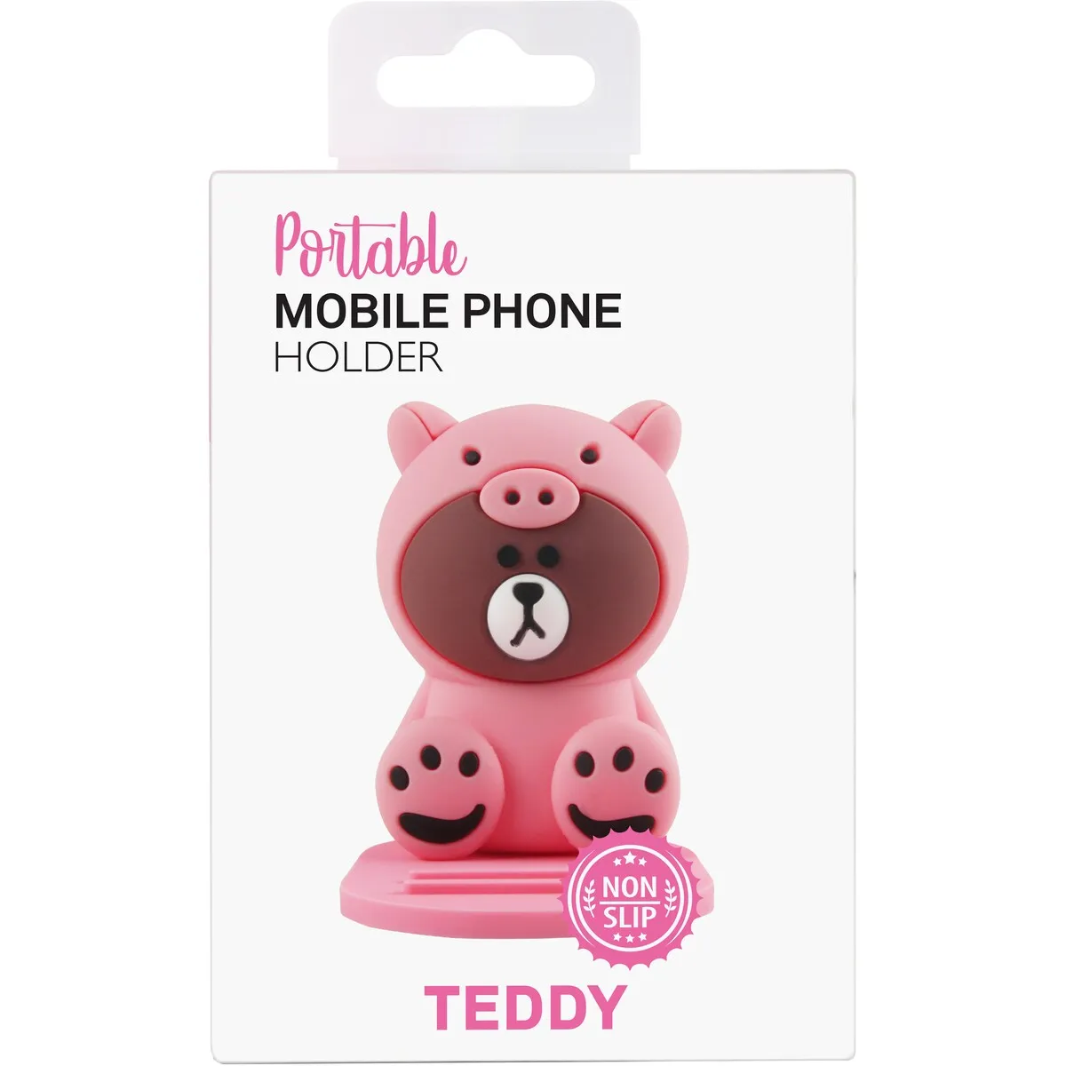 Crest Fun Shape Phone Holder - Pink Teddy