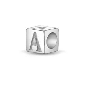 Cube Letter Kids / Children's / Girls for Charm Bracelet - Sterling Silver