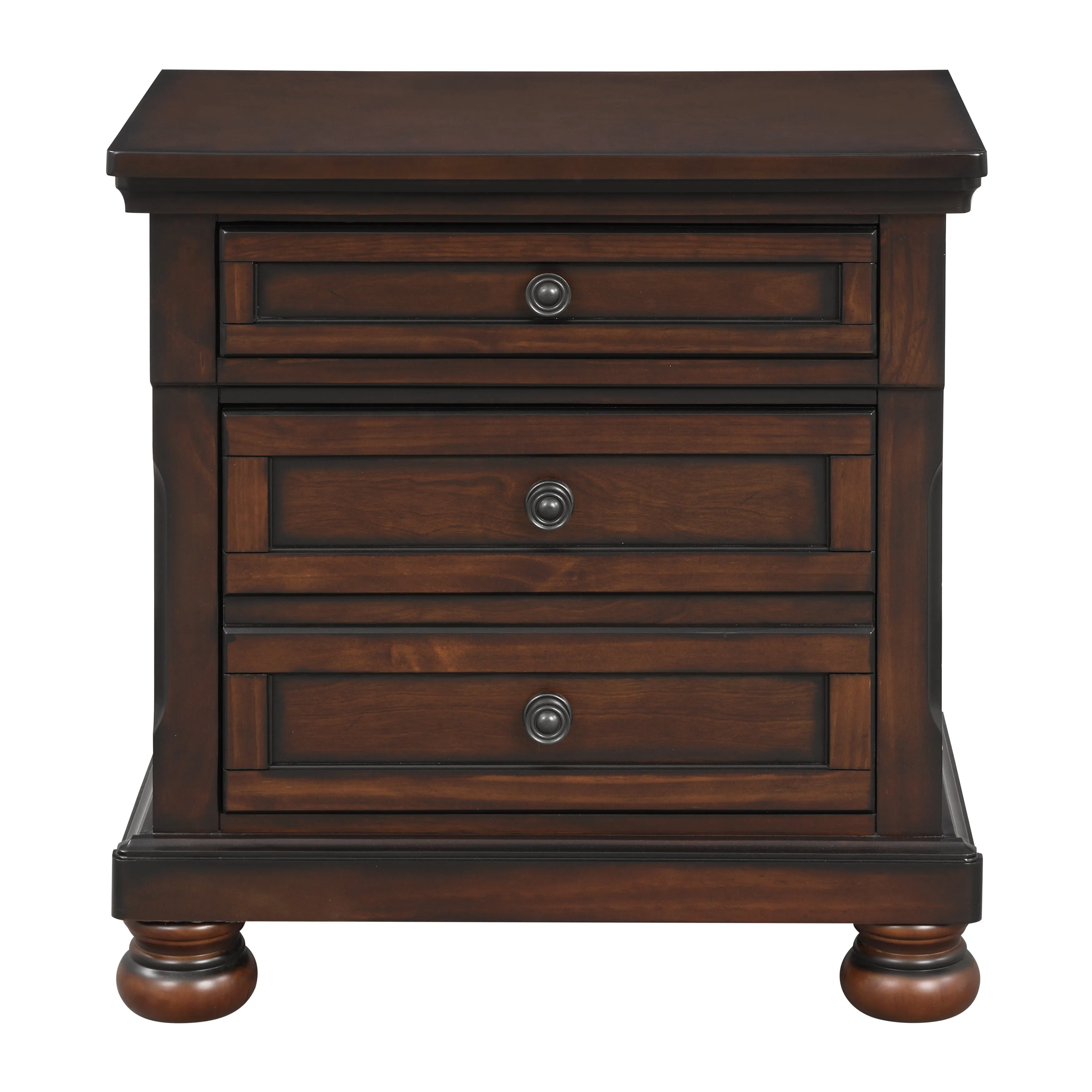 Cumberland Brown Cherry Sleigh Storage Platform Bedroom Set