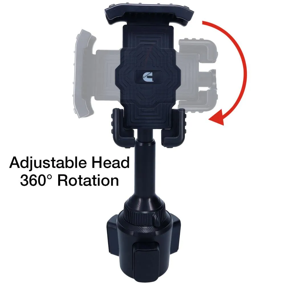 Cummins Cup Phone Holder For Car or Truck - Adjustable Phone Mount, Black