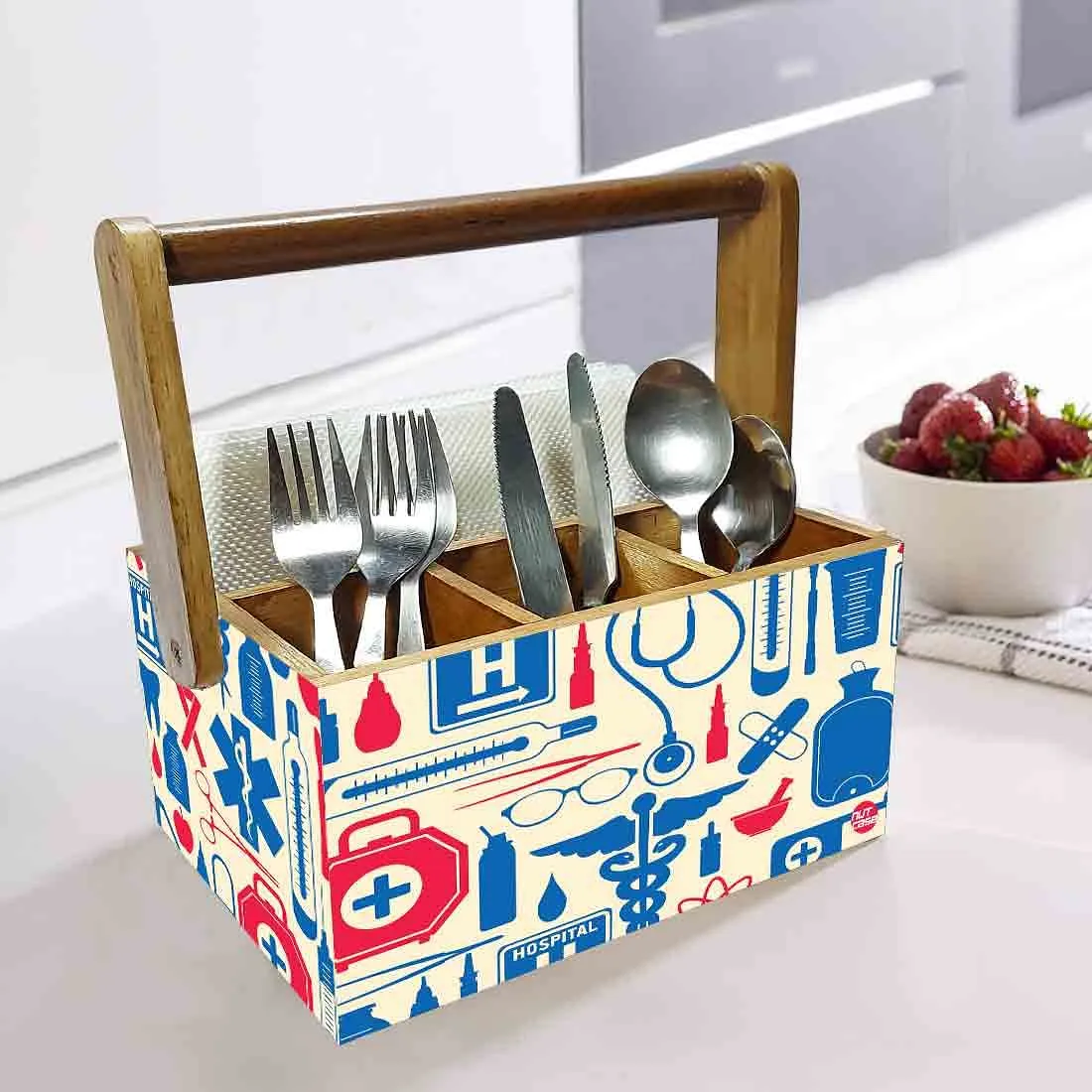 Cutlery Holder Stand Silverware Caddy Organizer for Kitchen - Doctors Prescription