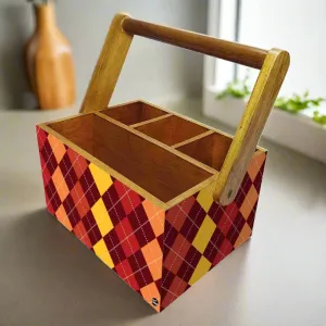 Cutlery Stand for Dining Table Spoons Forks Tissue Organizer - Hexa Pattern