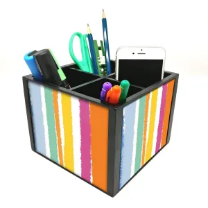 Desk Organizer For Stationery -  Colorful Lines