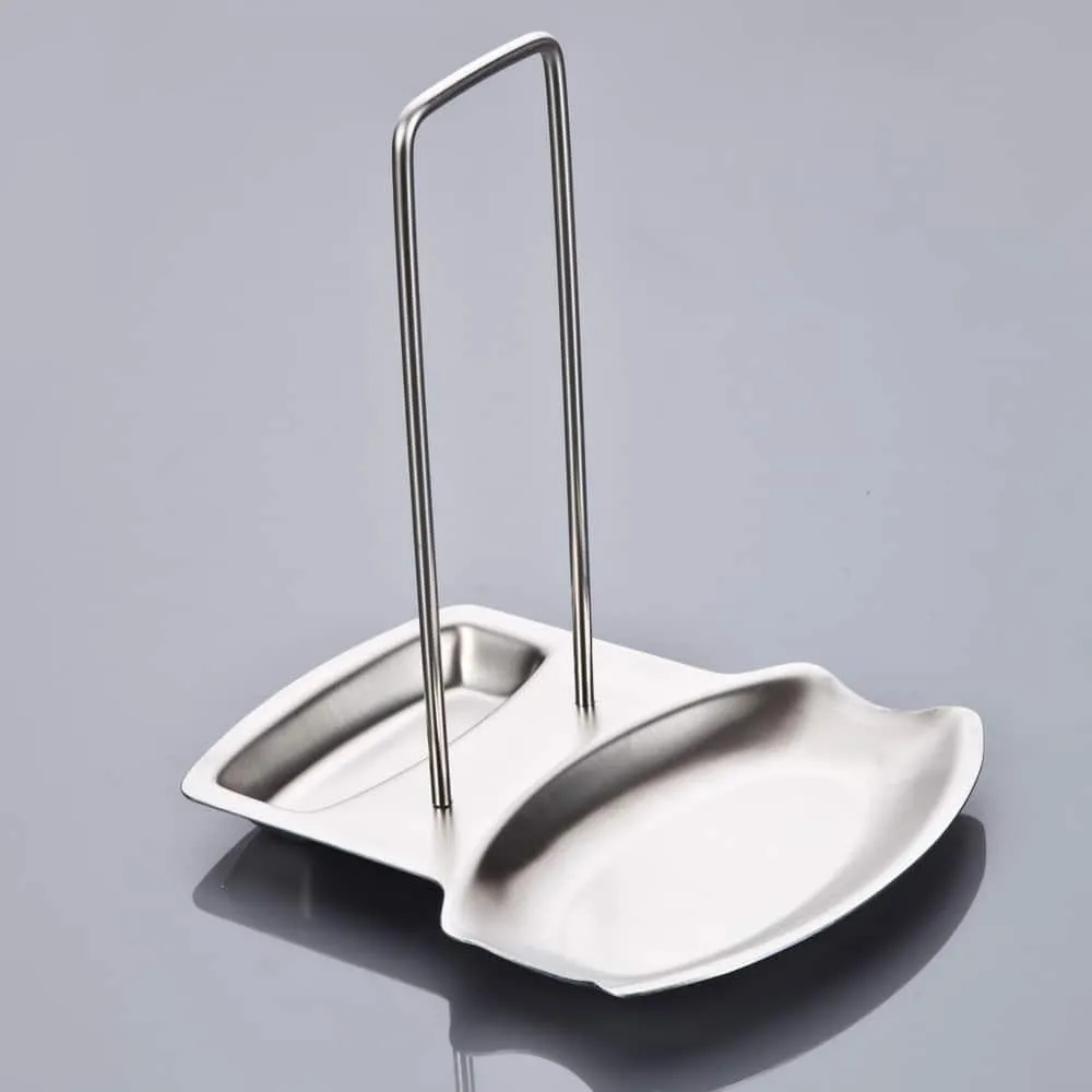 Eco-Friendly Stainless Steel Cooking Spoon and Pan Lid Rack