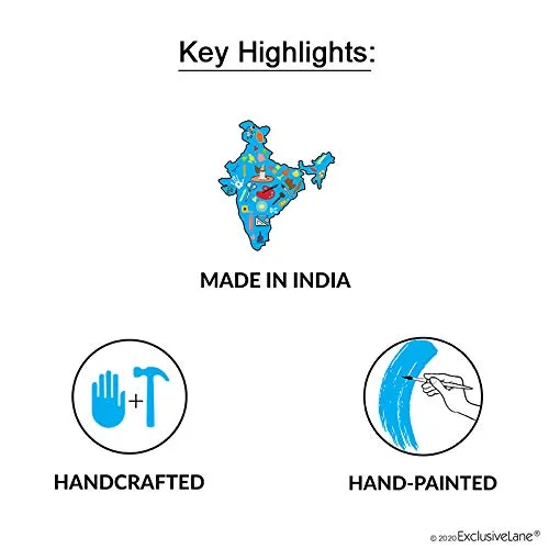 ExclusiveLane Brass, Wood and Colour Madhubani Handpainted Sheesham Wood Home Decorative Keychain Holder Key Hangers Key Stand & Wooden Hanging Key Holder for Wall (Natural Dark Brown) (EL-012-059)