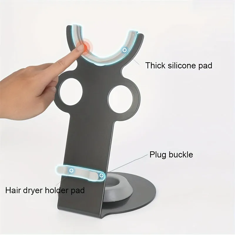 Hair Dryer Holder, For Dyson Ultrasonic Hair Dryer, Magnetic Bracket Holder With Power Plug Cable Manager, Aluminum Alloy Bracket, Bathroom Organizer For Dyson