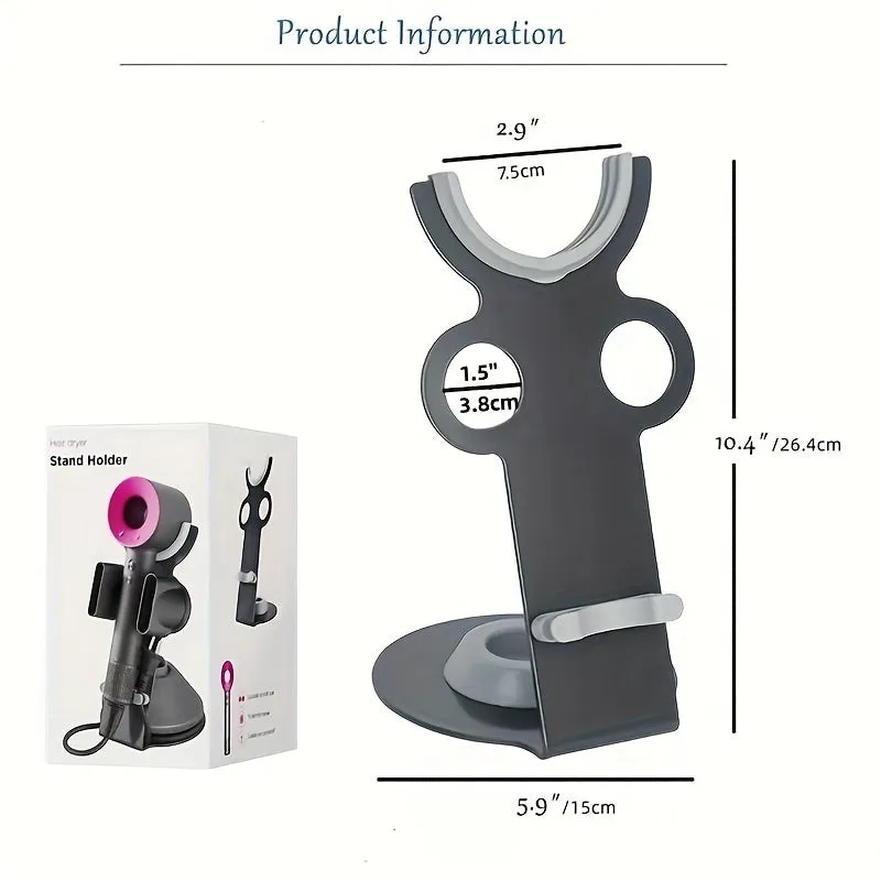 Hair Dryer Holder, For Dyson Ultrasonic Hair Dryer, Magnetic Bracket Holder With Power Plug Cable Manager, Aluminum Alloy Bracket, Bathroom Organizer For Dyson