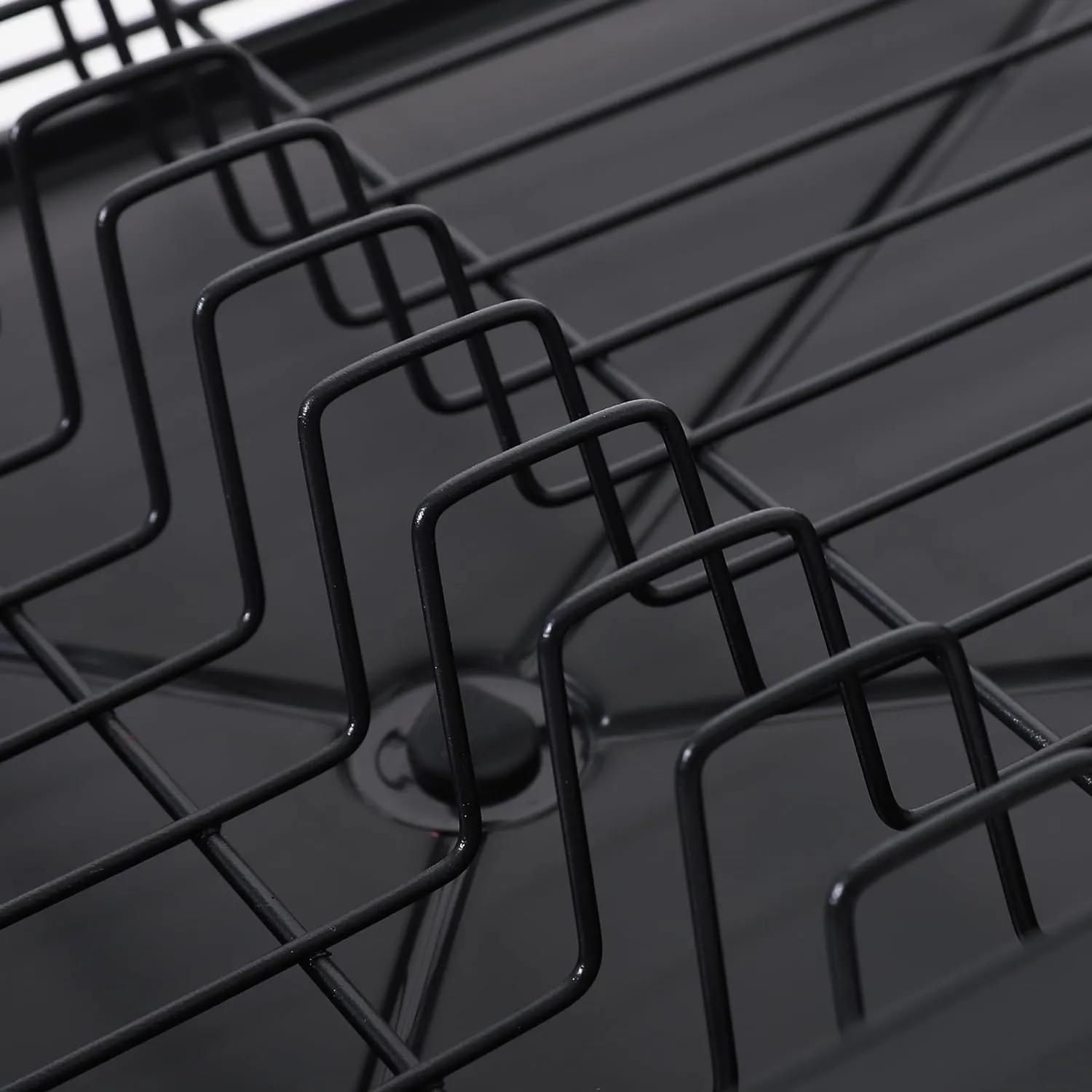 Heart Home Iron Kitchen Rack with Utensil Basket Drainer | Dish Drainer Basket for Kitchen | Multipurpose Kitchen Stand | Space Saving Kitchen Items | Black