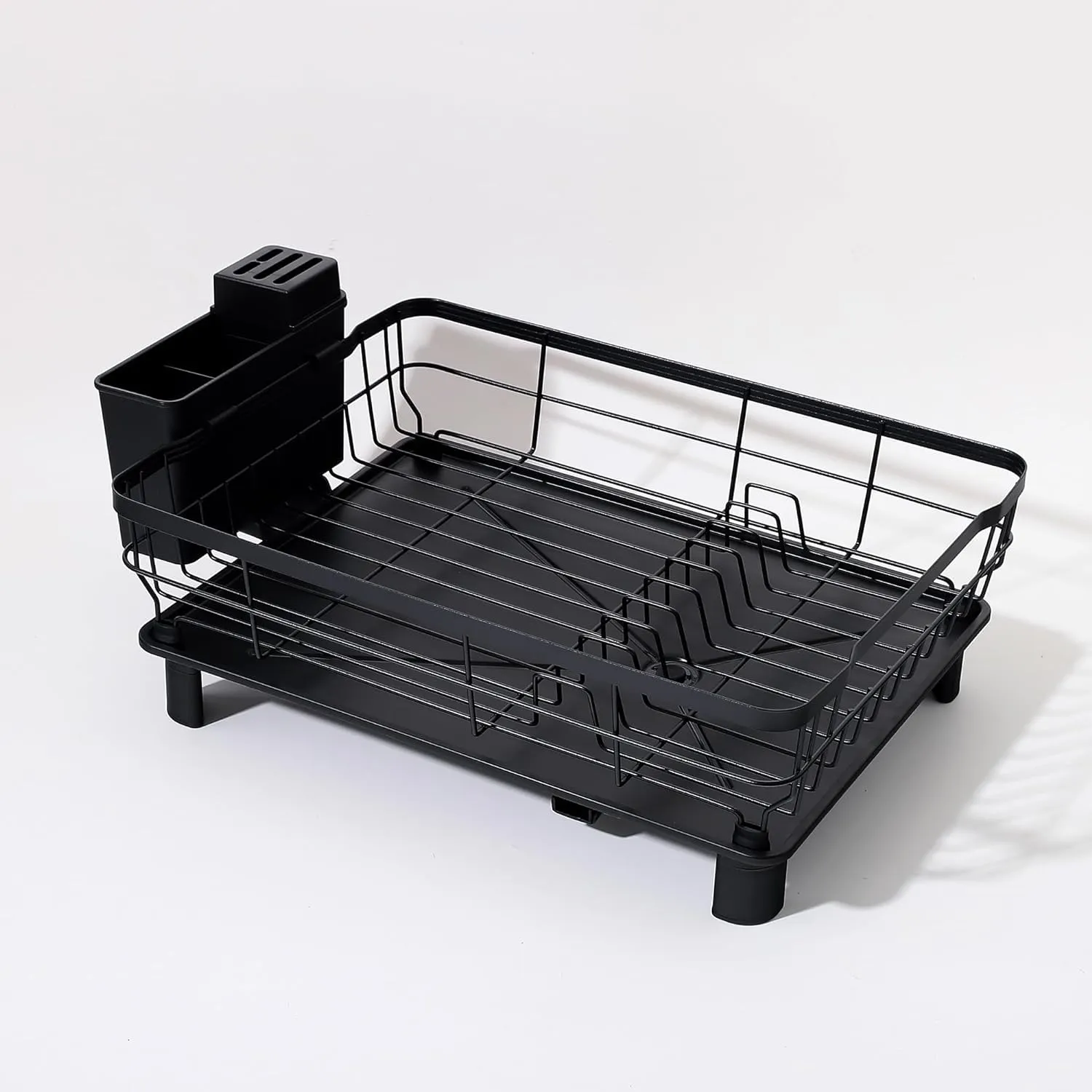 Heart Home Iron Kitchen Rack with Utensil Basket Drainer | Dish Drainer Basket for Kitchen | Multipurpose Kitchen Stand | Space Saving Kitchen Items | Black