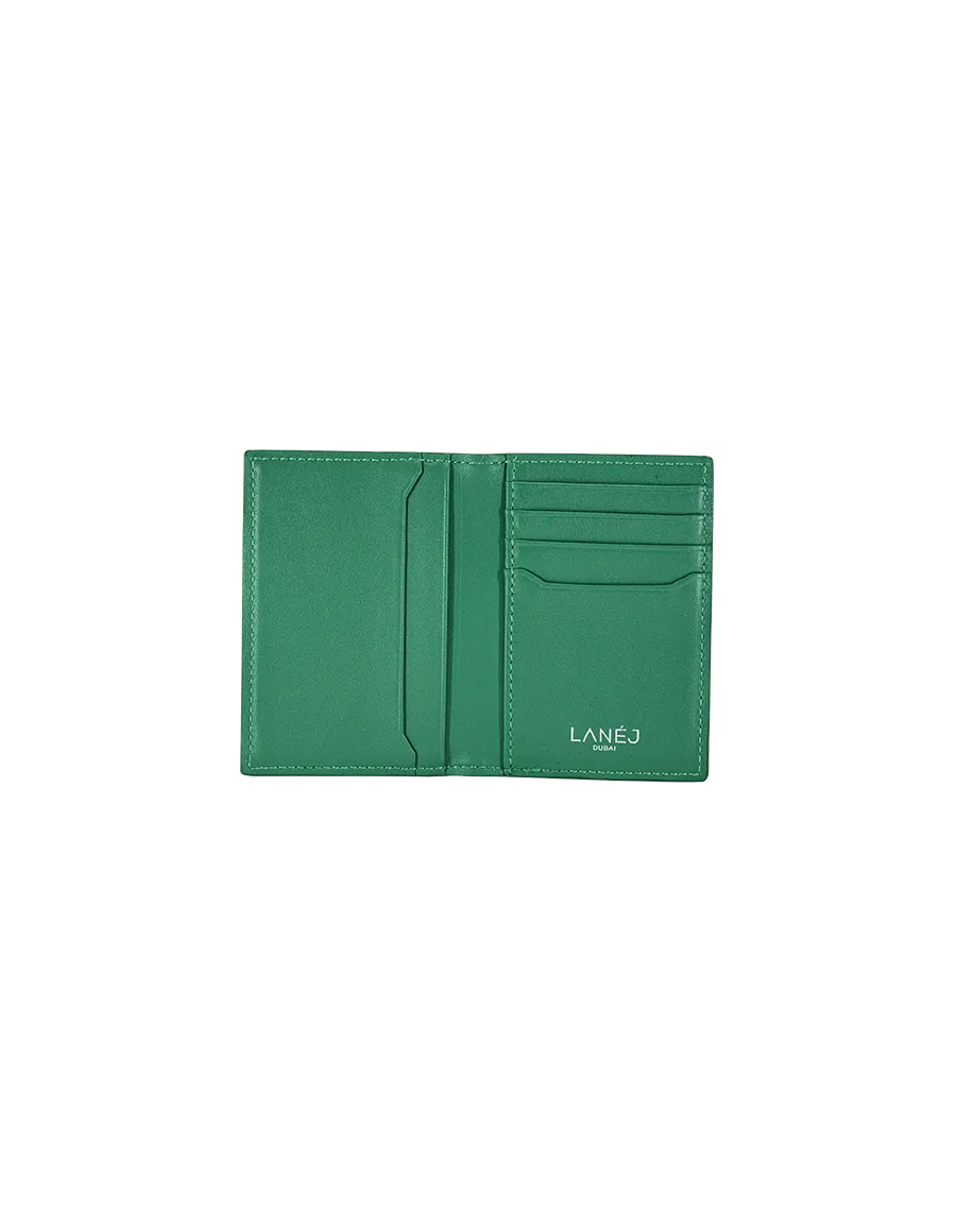 Hunter Green Crocodile Bi-Fold Card Holder
