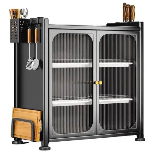 Kitchen Cupboard Storage Rack With Cutlery Holder