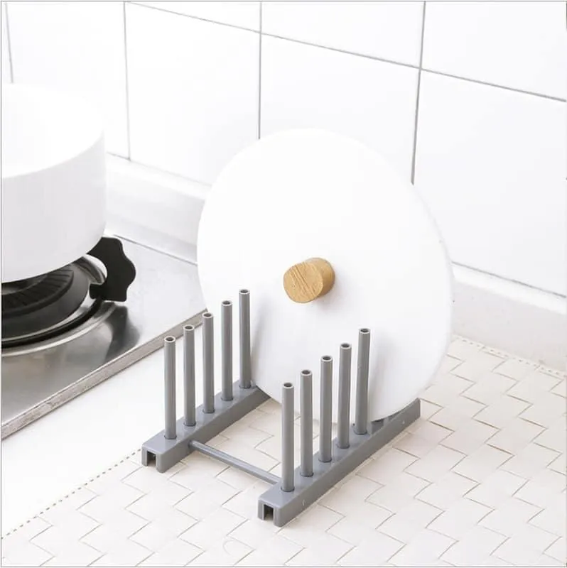 Kitchen Plate and Lid Organizer Rack