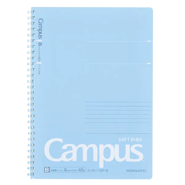 Kokuyo Campus Soft Ring Notebook - Dotted 6 mm Rule - Blue - Semi B5