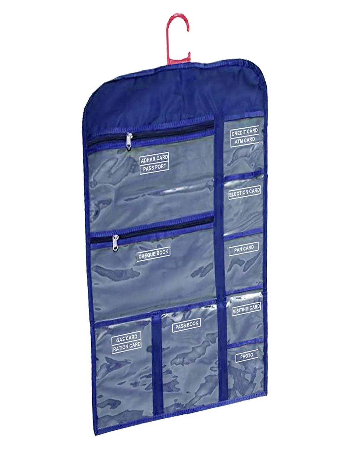 Kuber Industries Multi Utility Wall Hanging For Document Organizer Passport Aadhar, Voter Id, Document Holder (Blue) - CTKTC30992