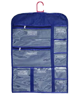 Kuber Industries Multi Utility Wall Hanging For Document Organizer Passport Aadhar, Voter Id, Document Holder (Blue) - CTKTC30992