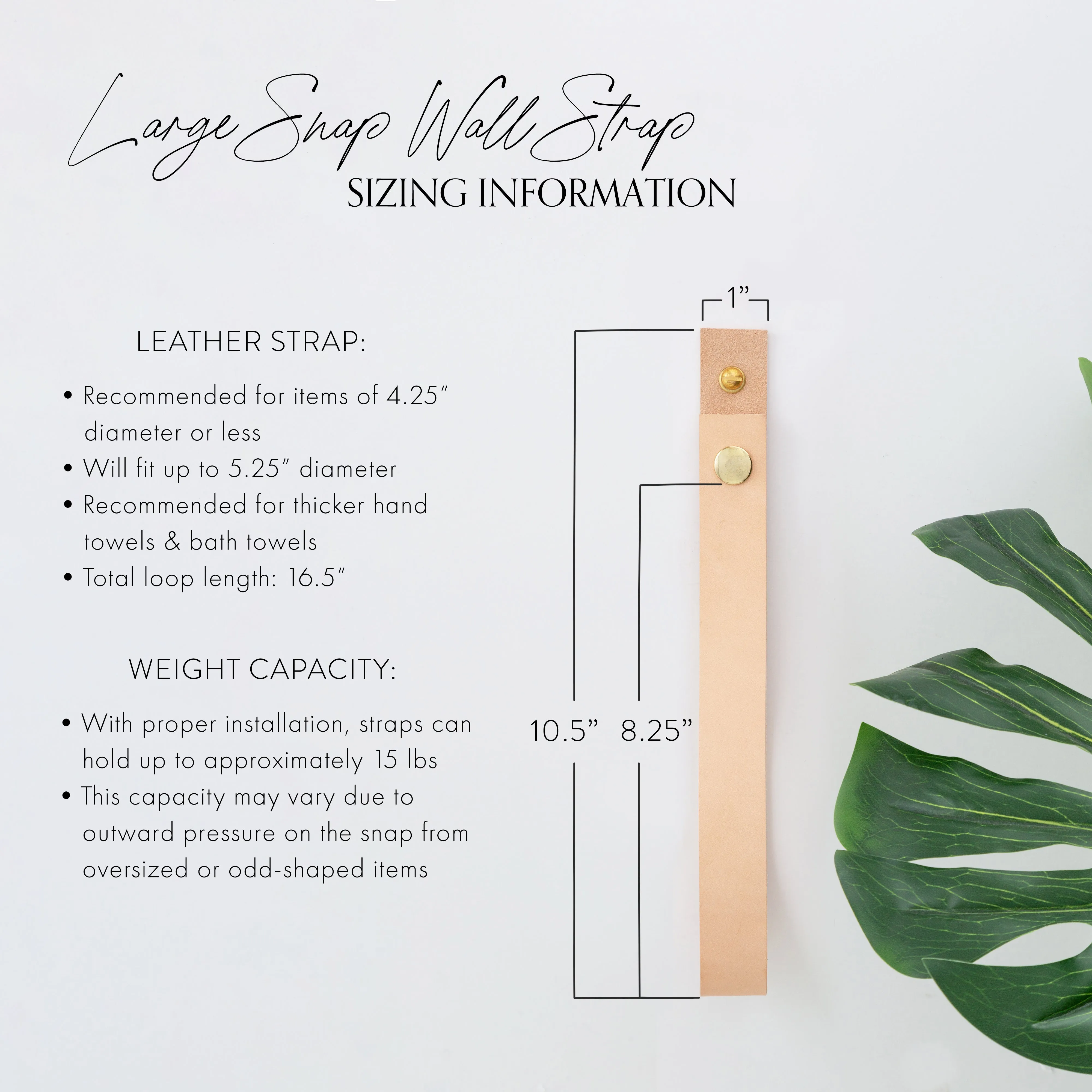 Large Leather Snap Strap