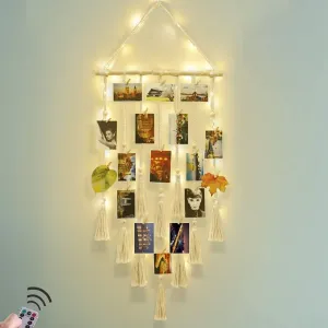 Macrame Photo Display Wall Hanging