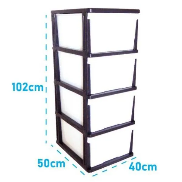 Mega 4 Black & White Drawer - 102cm x 50cm x 40cm