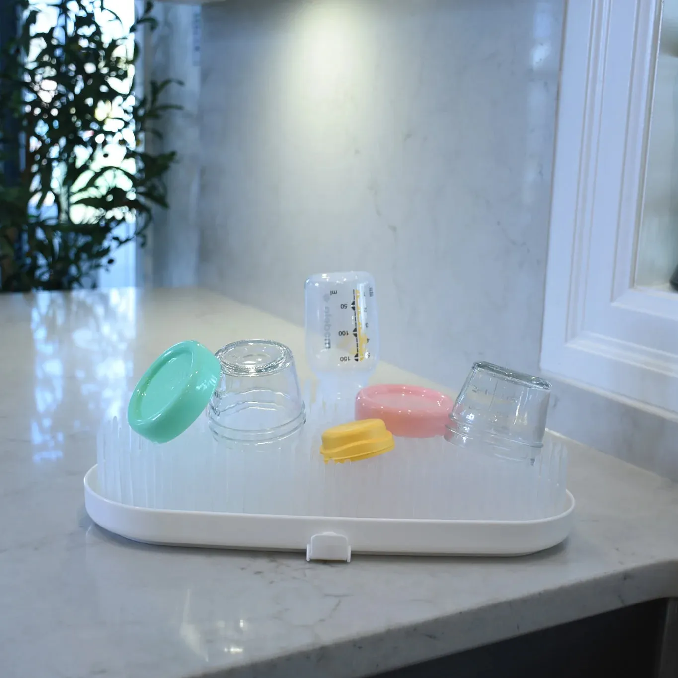 Melii White Cloud Drying Rack - BPA-Free, Low-Profile Design for Efficient Baby Feeding Essentials Drying, Easy to Clean, Top-Rack Dishwasher-Safe