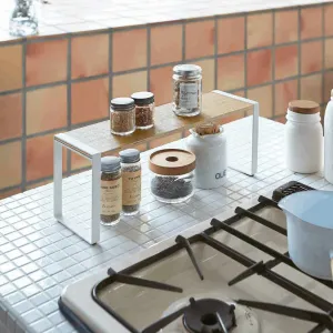 Metal Wooden Standing Kitchen Rack Shelve Storage Organizer