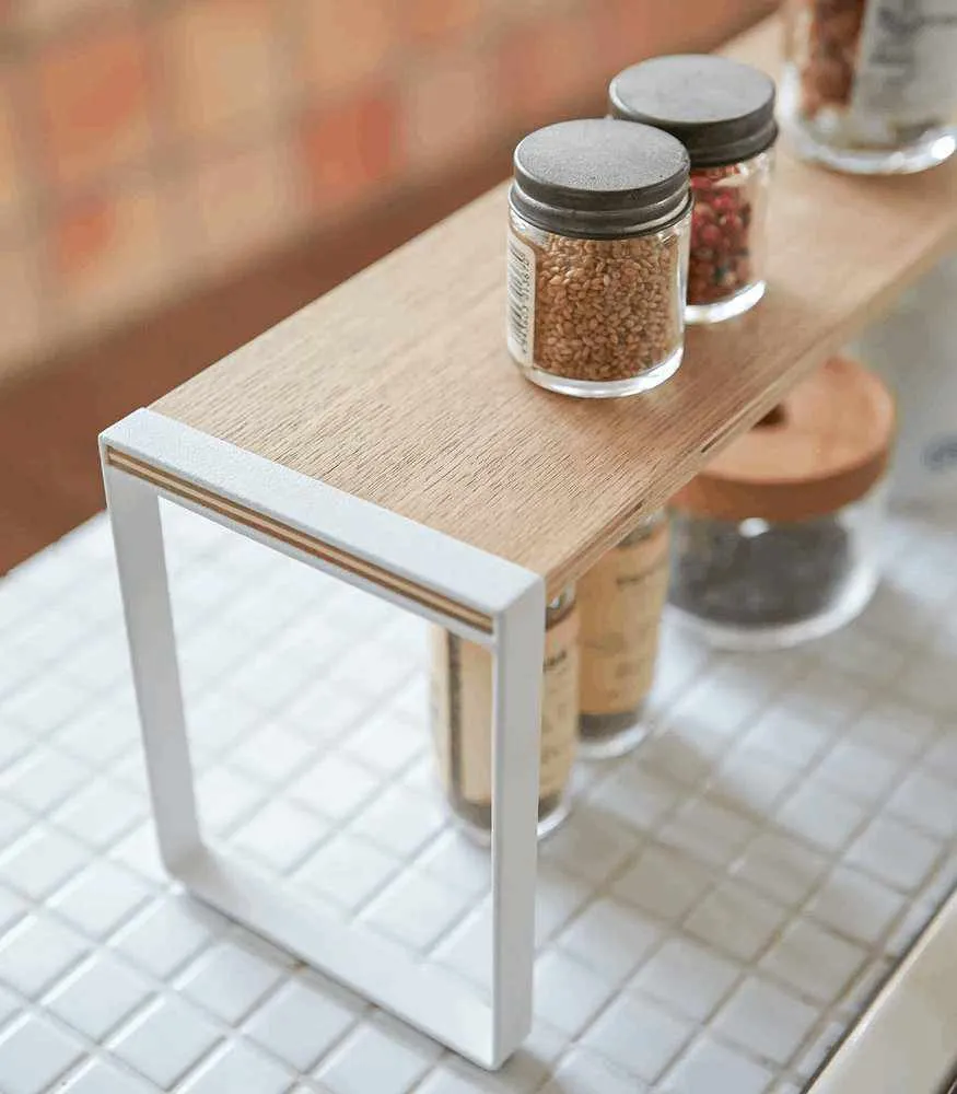 Metal Wooden Standing Kitchen Rack Shelve Storage Organizer