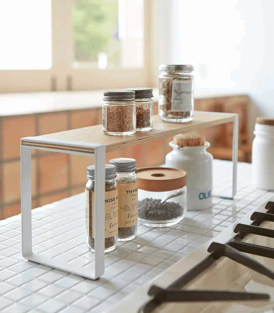Metal Wooden Standing Kitchen Rack Shelve Storage Organizer