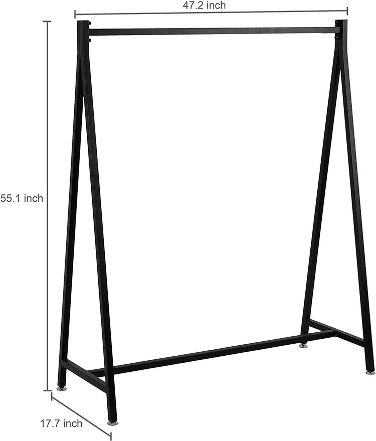 Modern Heavy Duty Black Metal Freestanding Hanging Garment Rack Display Stand