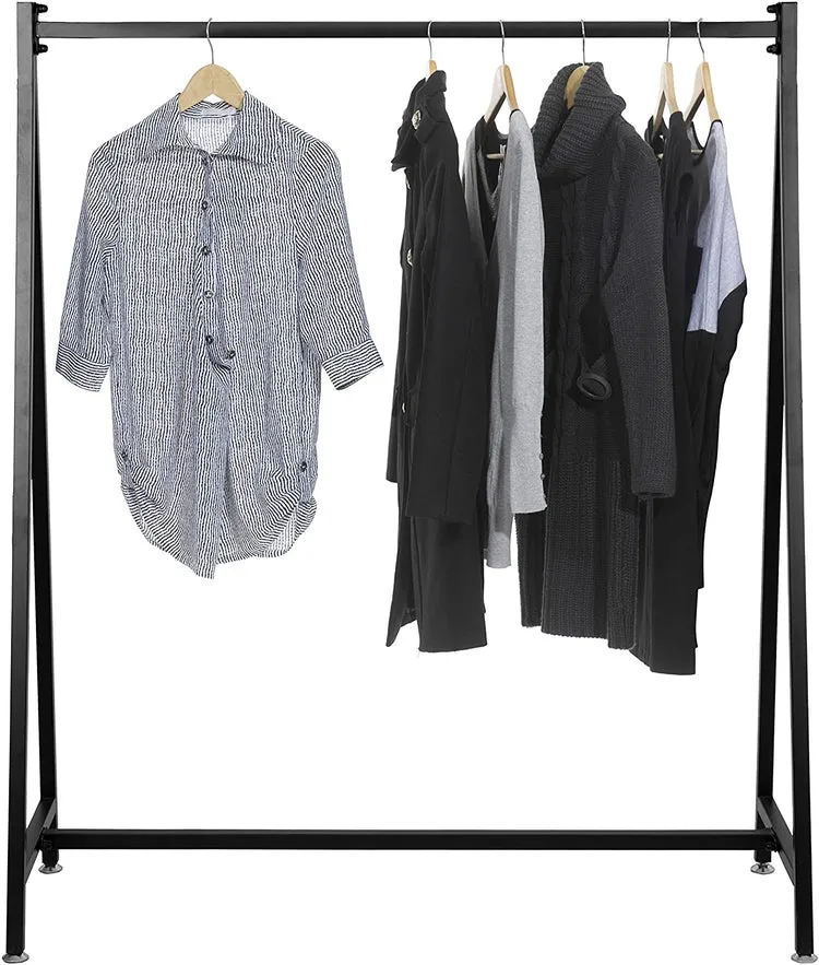 Modern Heavy Duty Black Metal Freestanding Hanging Garment Rack Display Stand