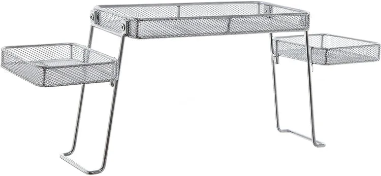 Modern Mesh Chrome Plated Metal Countertop Organizer with 3 Shelves