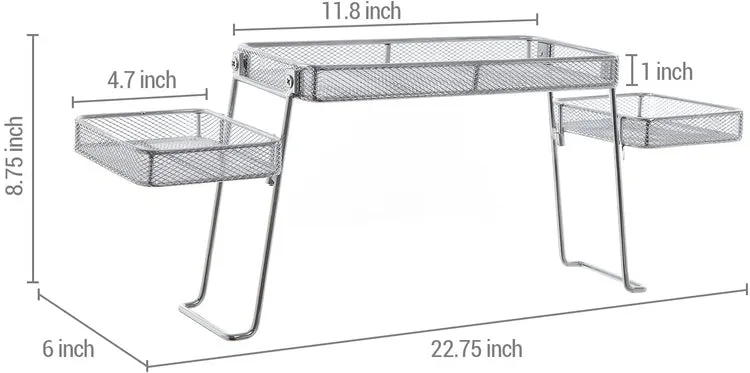 Modern Mesh Chrome Plated Metal Countertop Organizer with 3 Shelves