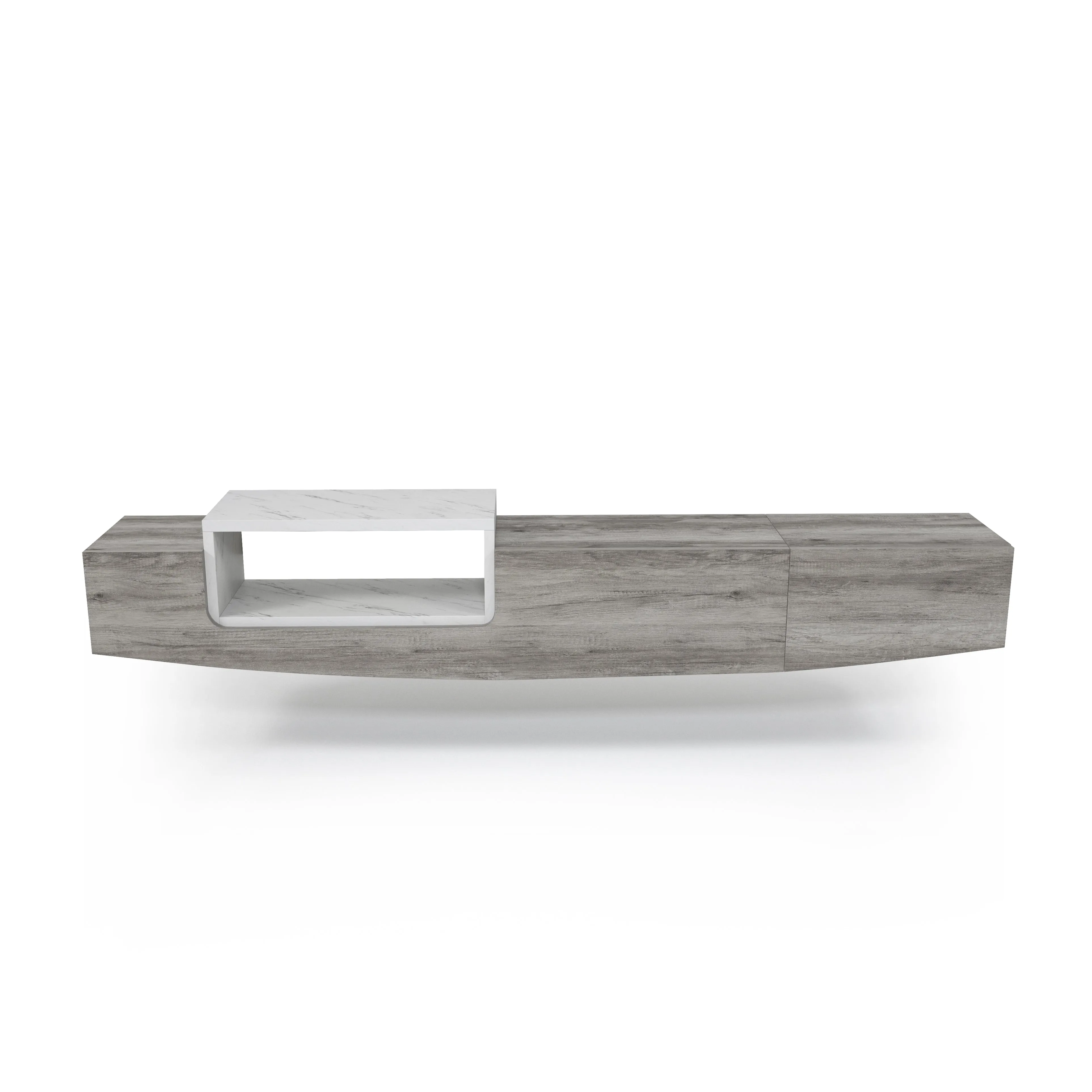 Muir Modern Two-Tone Wall Mounted Floating 63-inch Storage TV Console