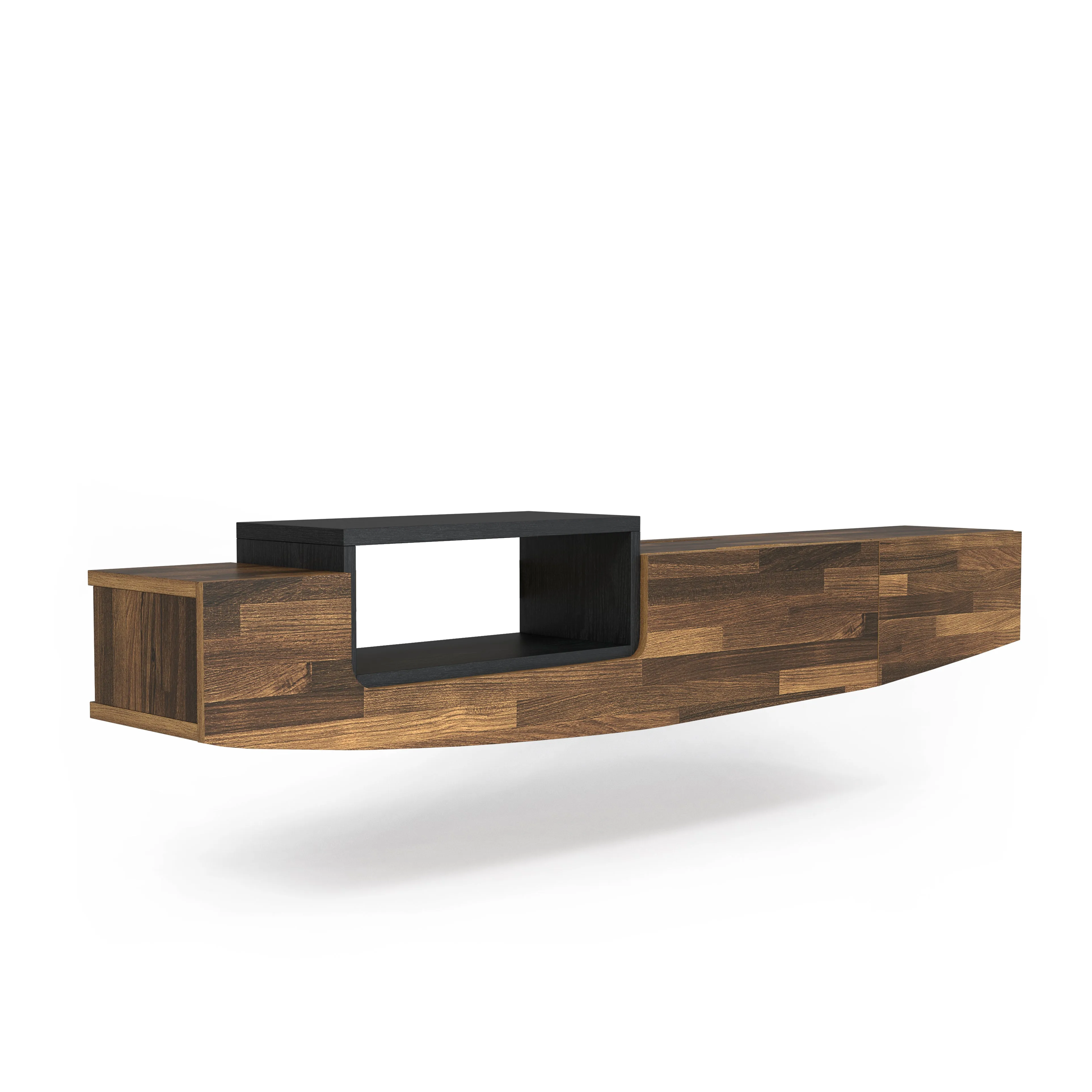 Muir Modern Two-Tone Wall Mounted Floating 63-inch Storage TV Console