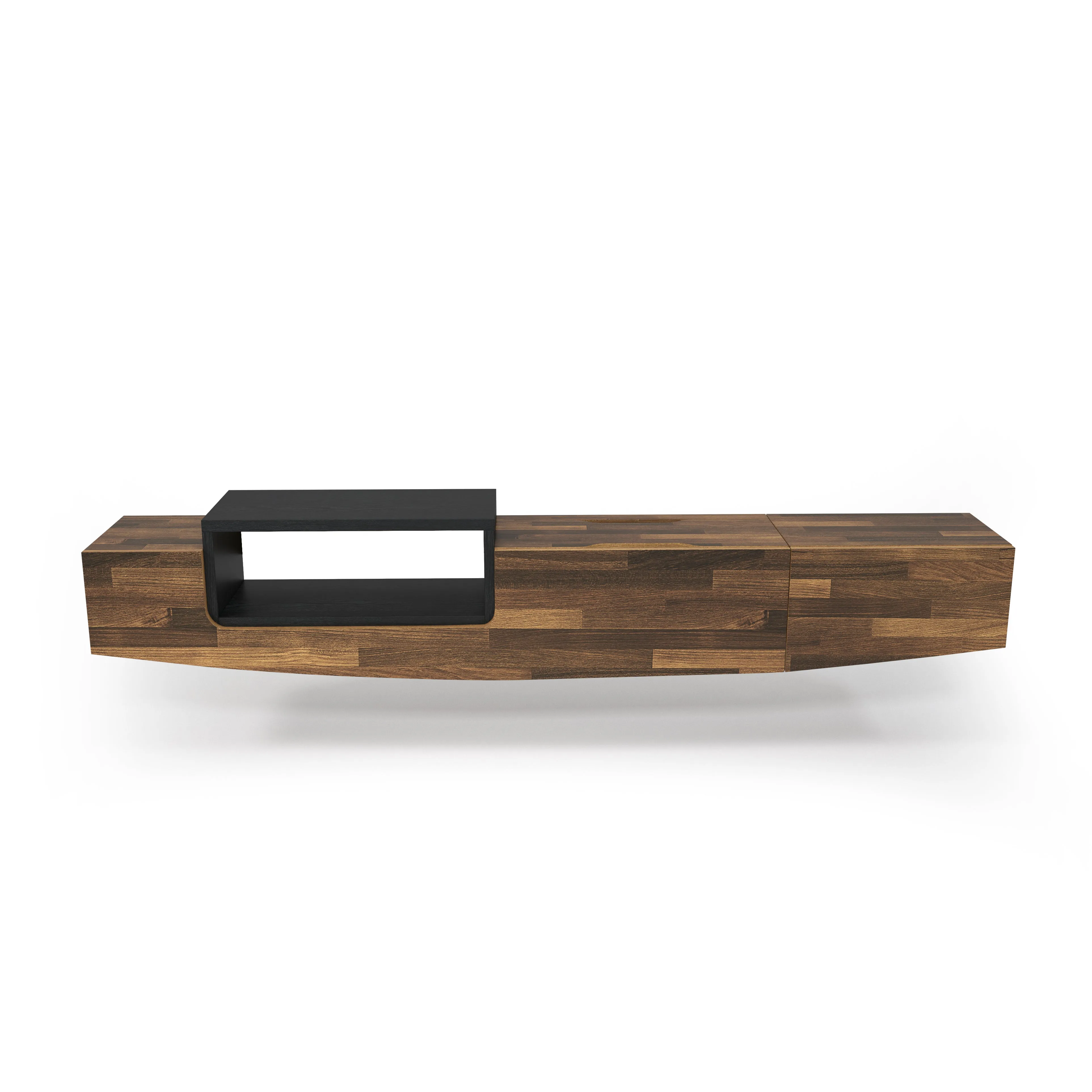 Muir Modern Two-Tone Wall Mounted Floating 63-inch Storage TV Console