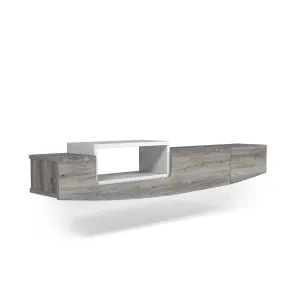 Muir Modern Two-Tone Wall Mounted Floating 63-inch Storage TV Console
