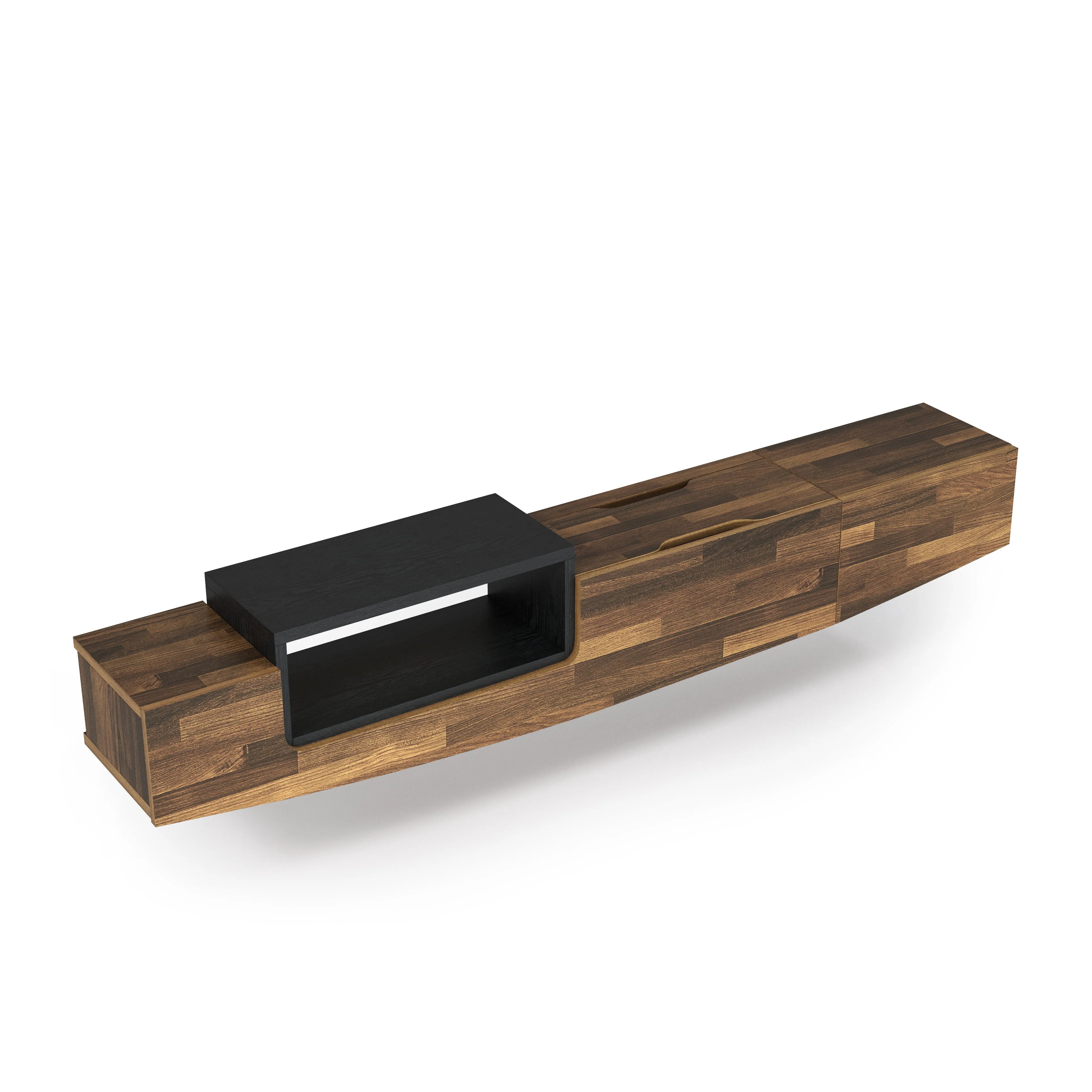 Muir Modern Two-Tone Wall Mounted Floating 63-inch Storage TV Console