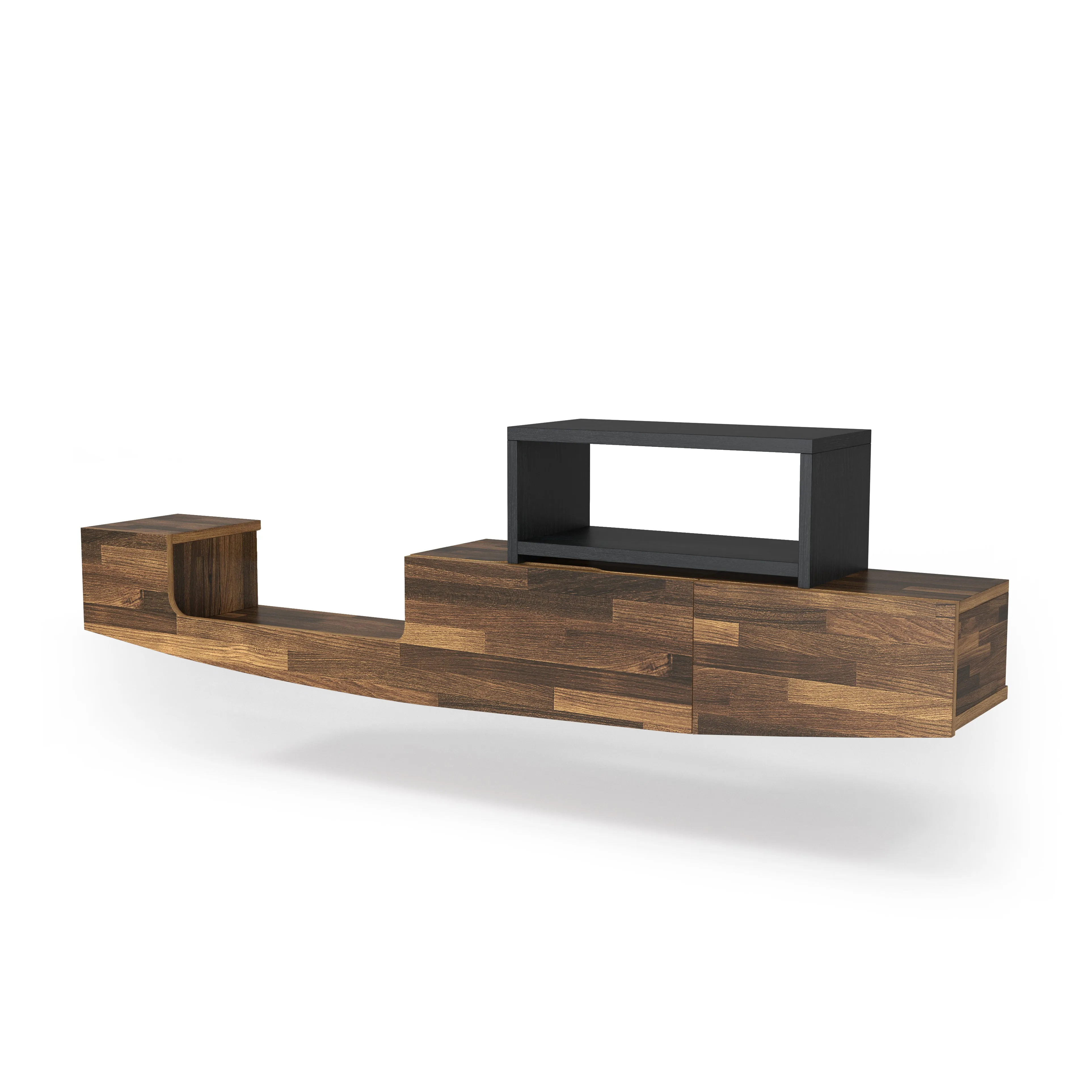Muir Modern Two-Tone Wall Mounted Floating 63-inch Storage TV Console