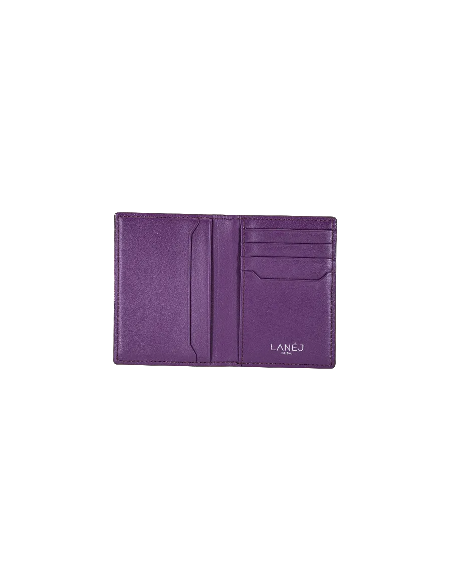 Mulberry Purple Crocodile Bi-Fold Card Holder