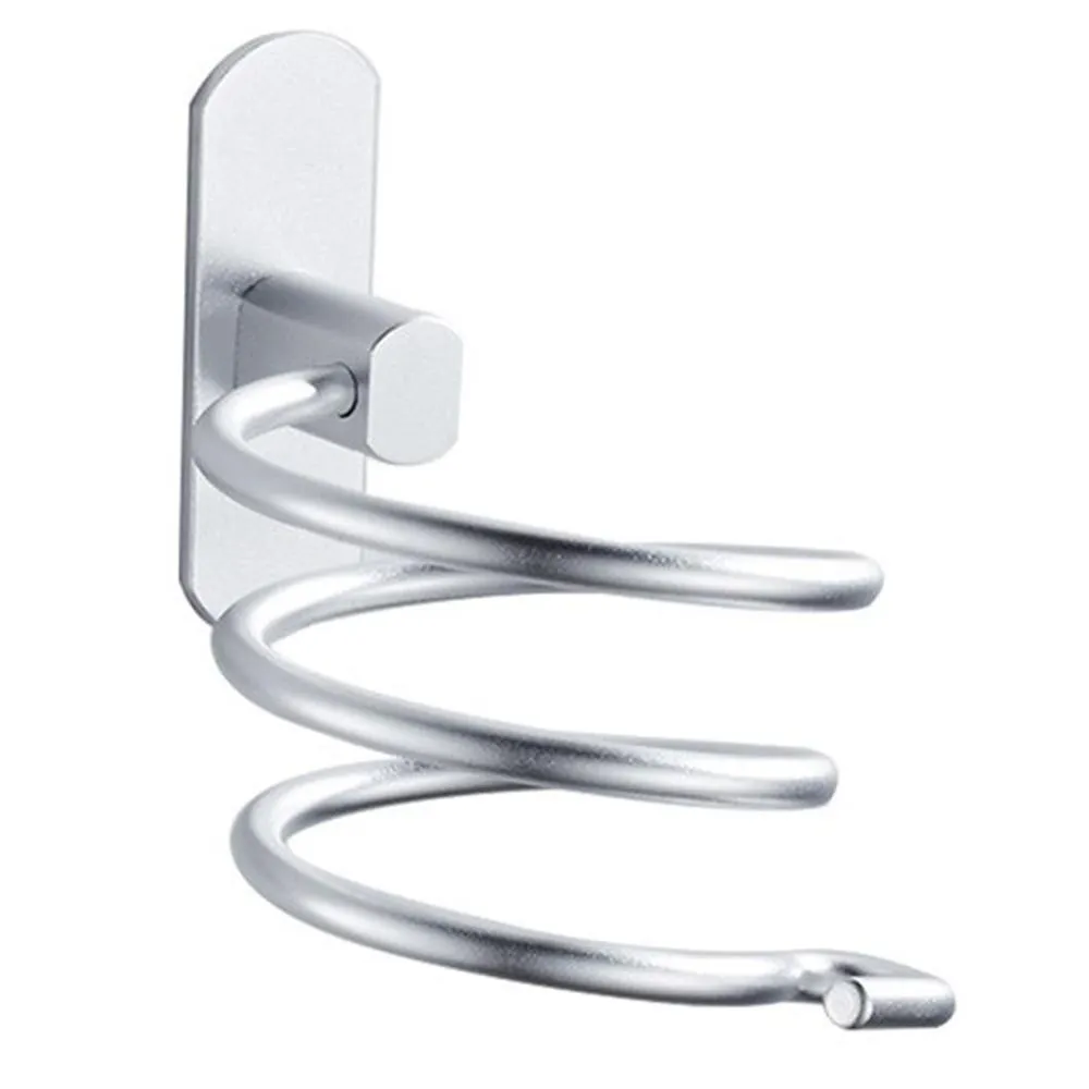 Multifunction Aluminium Wall Mounted Hair Dryer Spiral Stand Organiser