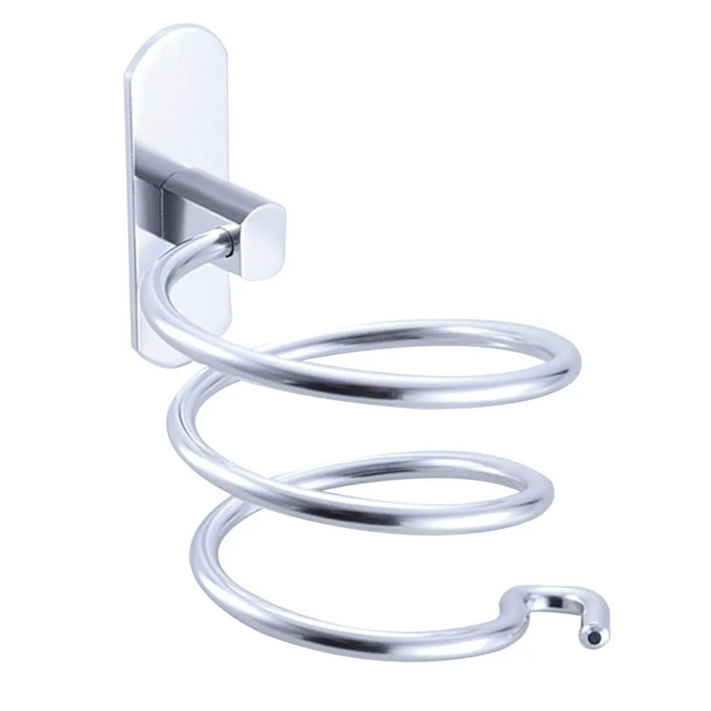 Multifunction Aluminium Wall Mounted Hair Dryer Spiral Stand Organiser