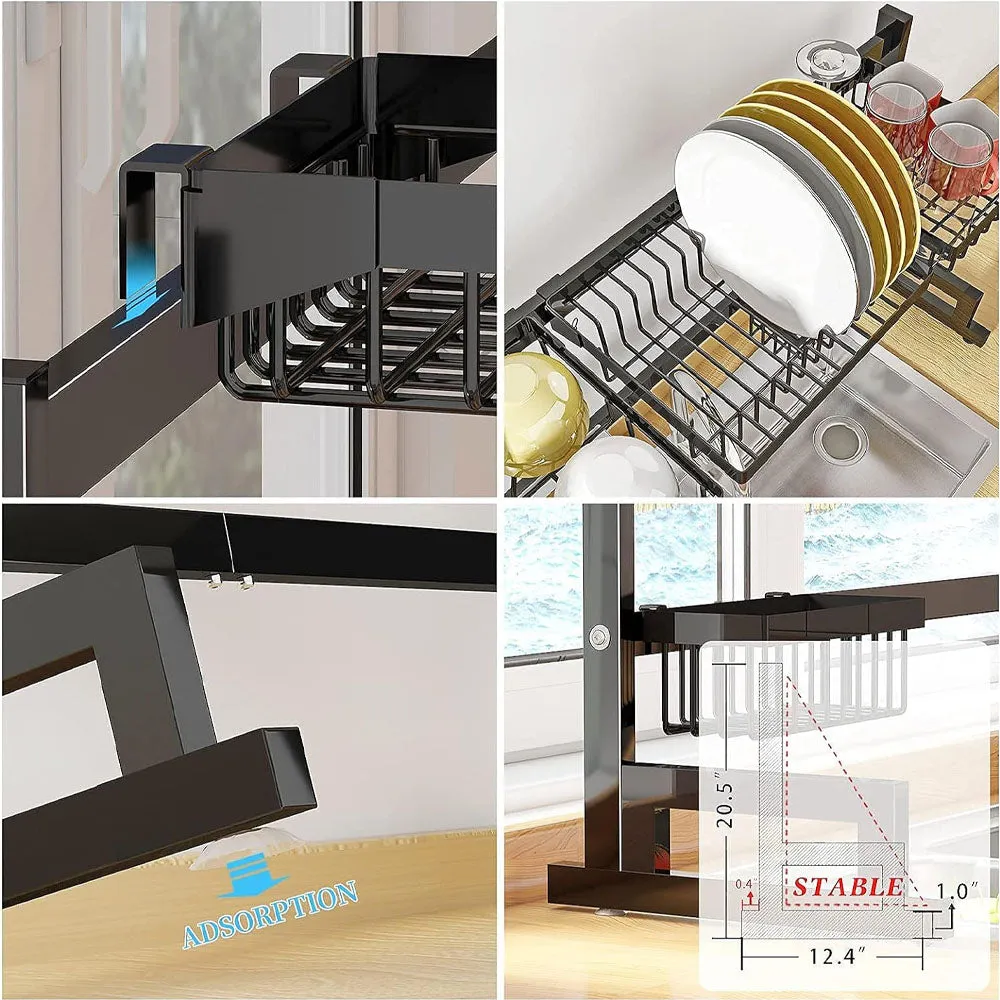 (Net) Adjustable 2-Tier Stainless Steel Kitchen Rack - Your Solution for Organized Kitchen Bliss