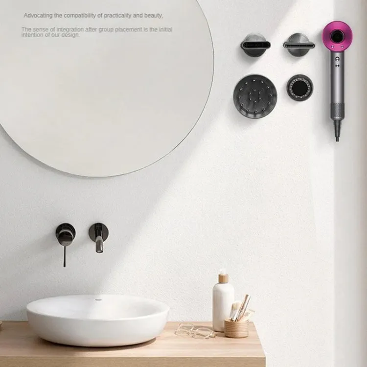 No-punch Bathroom Wall Mounted Magnetic Blower Holder Nozzle Storage Hanger