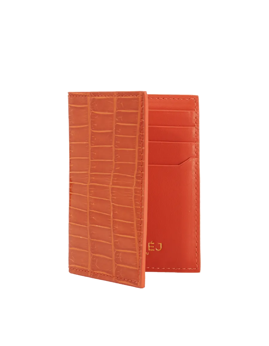 Orange Tiger Crocodile Bi-Fold Holder
