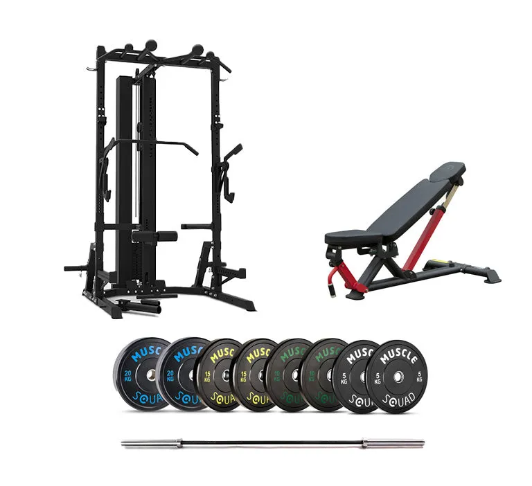 Phase 2 Quarter Squat Rack with Pin-Loaded Pulley