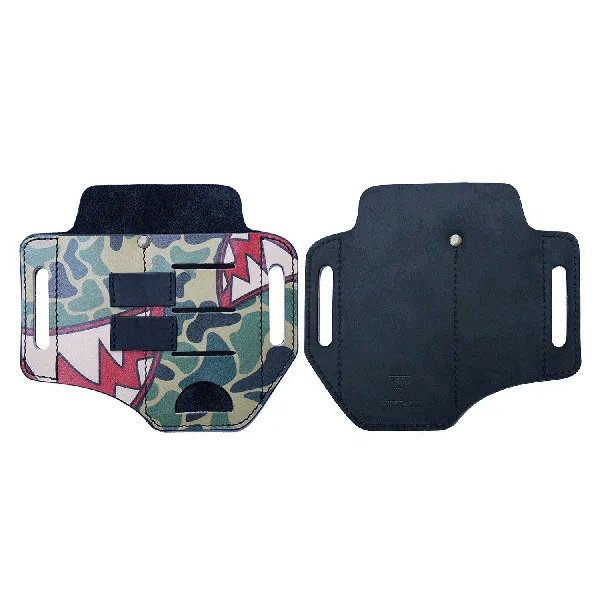 PJ13C CamoShark Leather Multitool Sheath for men, EDC Leather Pocket Organizer
