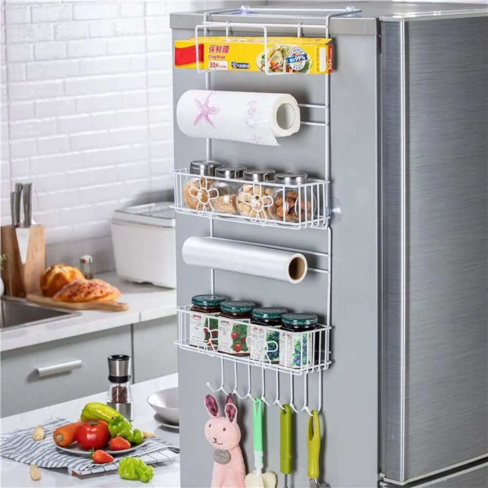 Refrigerator Side Fridge Foldable Rack Multi-Organizer