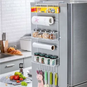 Refrigerator Side Fridge Foldable Rack Multi-Organizer